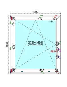 Okno PCV 130 x 150 cm Rozwierno-Uchylne Trzyszybowe Veka Softline 82 MD 2