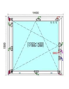 Okno PCV 140 x 150 cm Rozwierno-Uchylne Trzyszybowe Veka Softline 82 MD 2