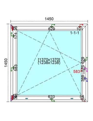 Okno PCV 145 x 145 cm Rozwierno-Uchylne Trzyszybowe Veka Softline 82 MD