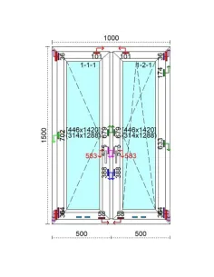 Okno PCV 100 x 150 cm Rozwierne - Rozwierno-Uchylne Trzyszybowe Veka Softline 82 MD 2