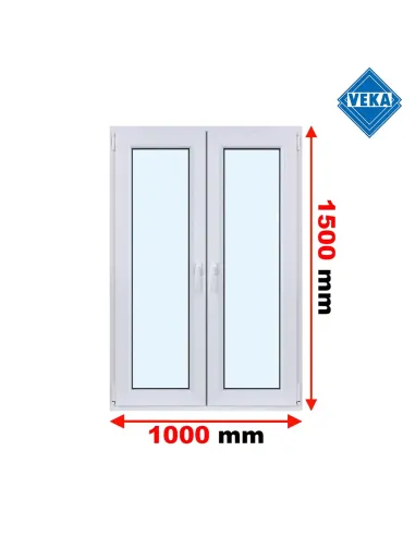 Okno PCV 100 x 150 cm Rozwierne - Rozwierno-Uchylne Trzyszybowe Veka Softline 82 MD