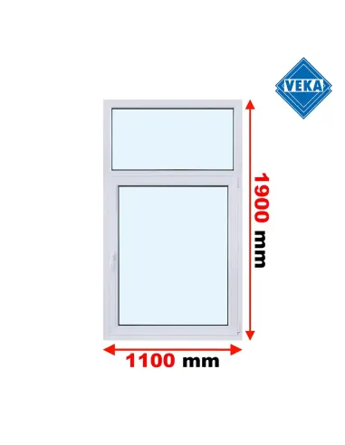 Okno PCV 110 x 190 cm FIX - Rozwierno-Uchylne Trzyszybowe Veka Softline 82 MD
