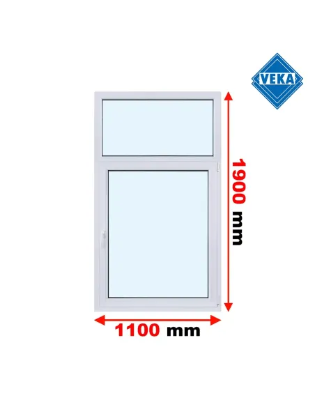 Okno PCV 110 x 190 cm FIX - Rozwierno-Uchylne Trzyszybowe Veka Softline 82 MD