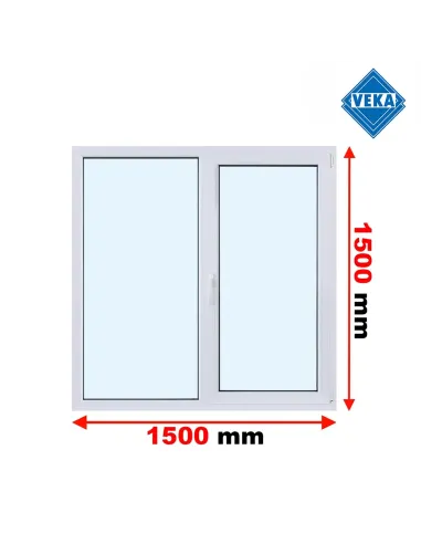 Okno PCV 150 x 150 cm FIX - Rozwierno-Uchylne Trzyszybowe Veka Softline 82 MD