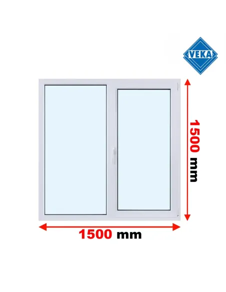 Okno PCV 150 x 150 cm FIX - Rozwierno-Uchylne Trzyszybowe Veka Softline 82 MD