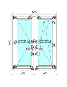 Okno PCV 120 x 150 cm Rozwierne - Rozwierno-Uchylne Trzyszybowe Veka Softline 82 MD 2