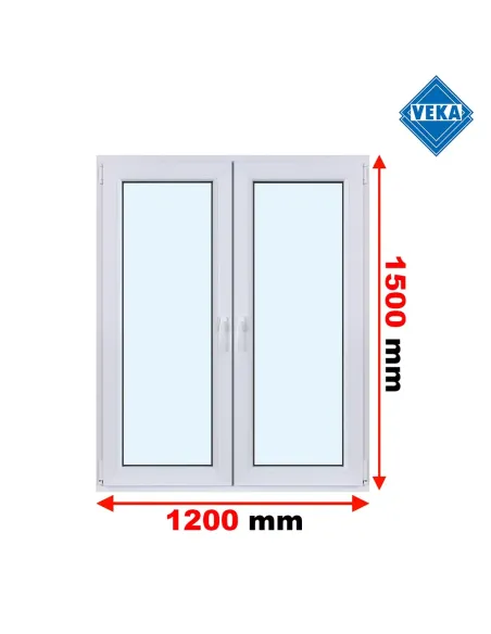 Okno PCV 120 x 150 cm Rozwierne - Rozwierno-Uchylne Trzyszybowe Veka Softline 82 MD