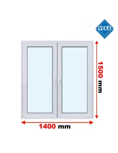 Okno PCV 140 x 150 cm Rozwierne - Rozwierno-Uchylne Trzyszybowe Veka Softline 82 MD