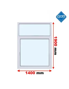 Okno PCV 140 x 190 cm FIX - Rozwierno-Uchylne Trzyszybowe Veka Softline 82 MD