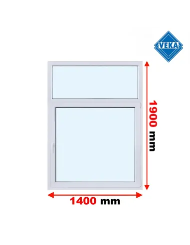 Okno PCV 140 x 190 cm FIX - Rozwierno-Uchylne Trzyszybowe Veka Softline 82 MD