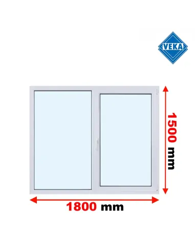 Okno PCV 180 x 150 cm FIX - Rozwierno-Uchylne Trzyszybowe Veka Softline 82 MD