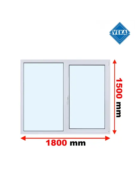 Okno PCV 180 x 150 cm FIX - Rozwierno-Uchylne Trzyszybowe Veka Softline 82 MD