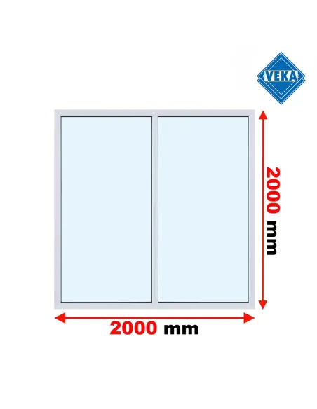 Okno PCV 200 x 200 cm FIX - FIX (Stałe) Trzyszybowe Veka Softline 82 MD