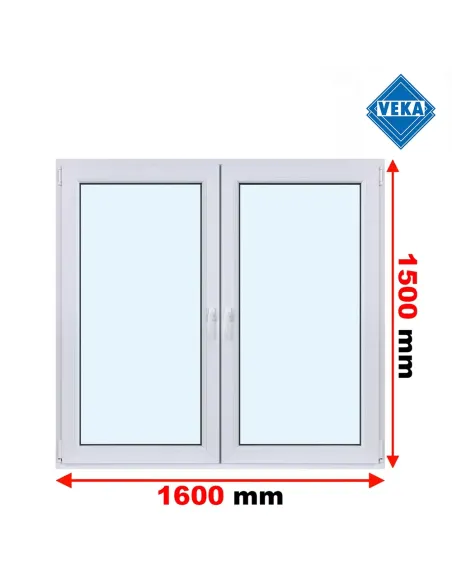 Okno PCV 160 x 150 cm Rozwierne - Rozwierno-Uchylne Trzyszybowe Veka Softline 82 MD