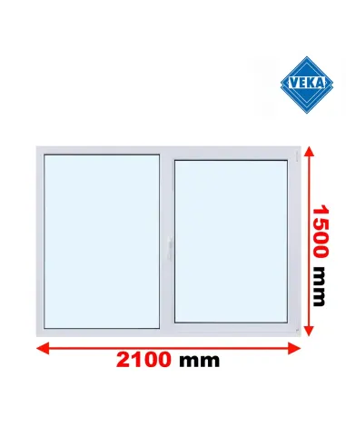 Okno PCV 210 x 150 cm FIX - Rozwierno-Uchylne Trzyszybowe Veka Softline 82 MD