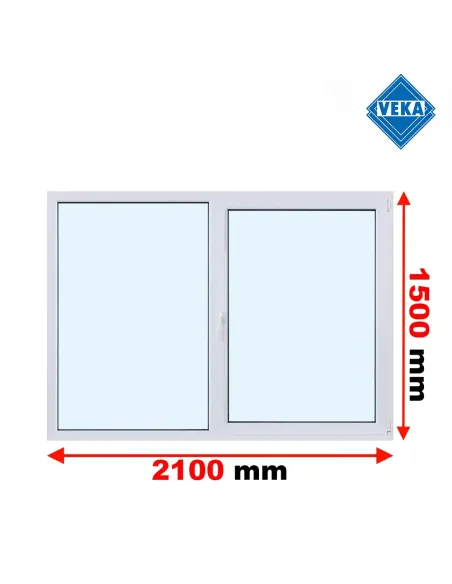Okno PCV 210 x 150 cm FIX - Rozwierno-Uchylne Trzyszybowe Veka Softline 82 MD