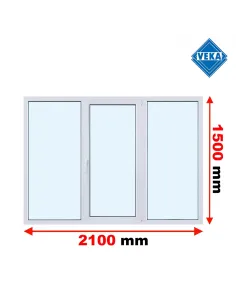 Okno PCV 210 x 150 cm FIX - Rozwierno-Uchylne - FIX Trzyszybowe Veka Softline 82 MD