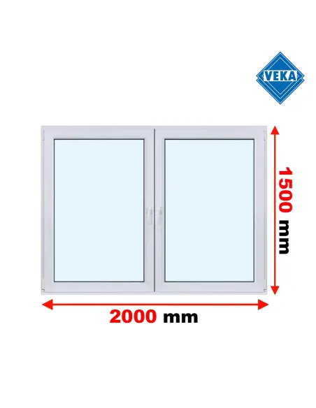 Okno PCV 200 x 150 cm Rozwierne - Rozwierno-Uchylne Trzyszybowe Veka Softline 82 MD