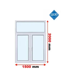 Okno PCV 150 x 200 cm FIX - Rozwierne - Rozwierno-Uchylne Trzyszybowe Veka Softline 82 MD