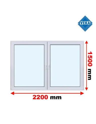 Okno PCV 220 x 150 cm Rozwierne - Rozwierno-Uchylne Trzyszybowe Veka Softline 82 MD