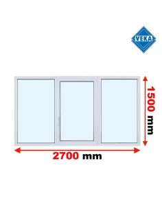 Okno PCV 270 x 150 cm FIX - Rozwierno-Uchylne - FIX Trzyszybowe Veka Softline 82 MD