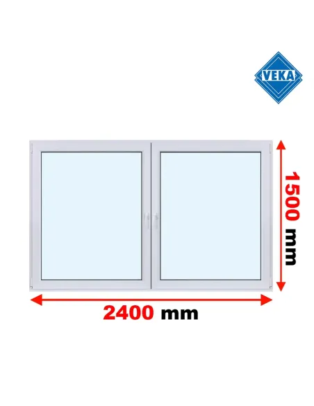 Okno PCV 240 x 150 cm Rozwierne - Rozwierno-Uchylne Trzyszybowe Veka Softline 82 MD