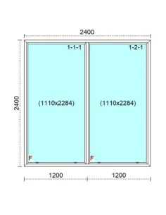 Okno PCV 240 x 240 cm FIX - FIX Trzyszybowe Veka Softline 82 MD 2