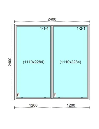 Okno PCV 240 x 240 cm FIX - FIX Trzyszybowe Veka Softline 82 MD