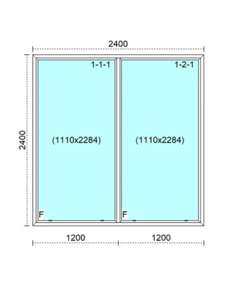 Okno PCV 240 x 240 cm FIX - FIX Trzyszybowe Veka Softline 82 MD