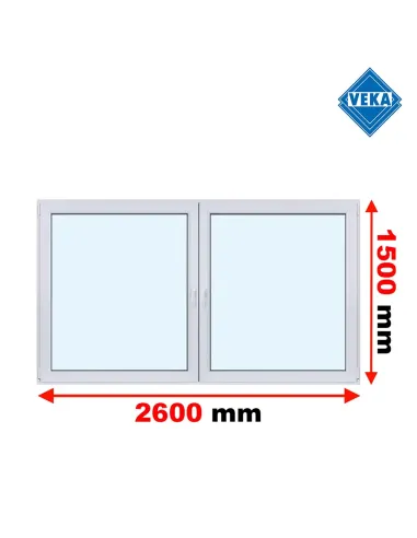 Okno PCV 260 x 150 cm Rozwierne - Rozwierno-Uchylne Trzyszybowe Veka Softline 82 MD
