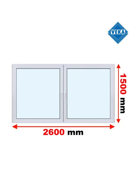 Okno PCV 260 x 150 cm Rozwierne - Rozwierno-Uchylne Trzyszybowe Veka Softline 82 MD
