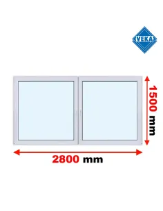 Okno PCV 280 x 150 cm Rozwierne - Rozwierno-Uchylne Trzyszybowe Veka Softline 82 MD