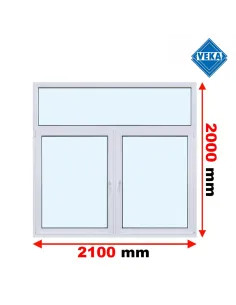Okno PCV 210 x 200 cm FIX - Rozwierne - Rozwierno-Uchylne Trzyszybowe Veka Softline 82 MD