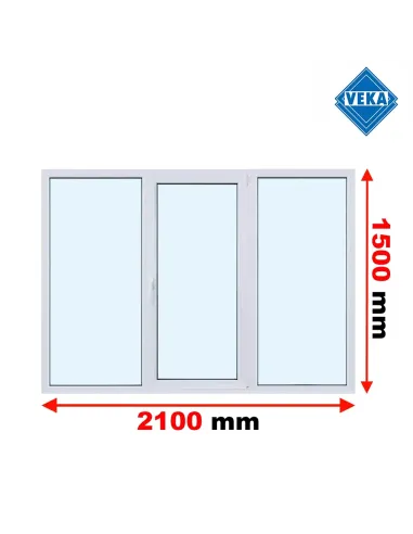 Okno PCV 210 x 150 cm Rozwierne - Rozwierno-Uchylne Trzyszybowe Veka Softline 82 MD