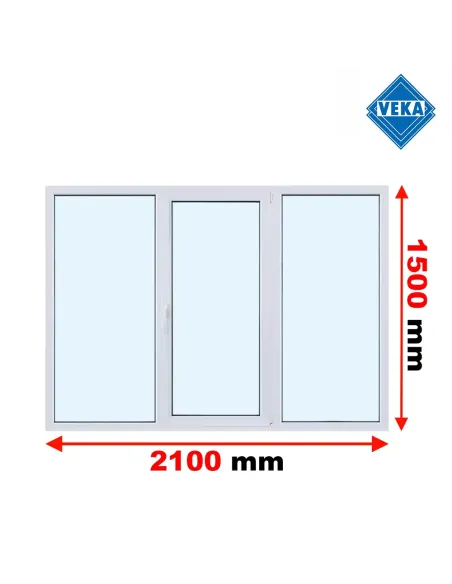 Okno PCV 210 x 150 cm Rozwierne - Rozwierno-Uchylne Trzyszybowe Veka Softline 82 MD
