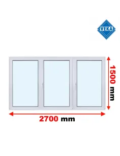 Okno PCV 270 x 150 cm Rozwierne - Rozwierno-Uchylne Trzyszybowe Veka Softline 82 MD