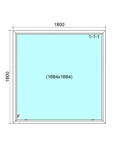 Okno PCV 180 x 180 cm FIX (Stałe) Trzyszybowe Veka Softline 82 MD 2