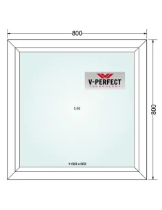 Okno PCV 80 x 80 cm FIX Trzyszybowe Schüco LivIng 82 2