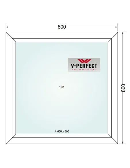 Okno PCV 80 x 80 cm FIX Trzyszybowe Schüco LivIng 82