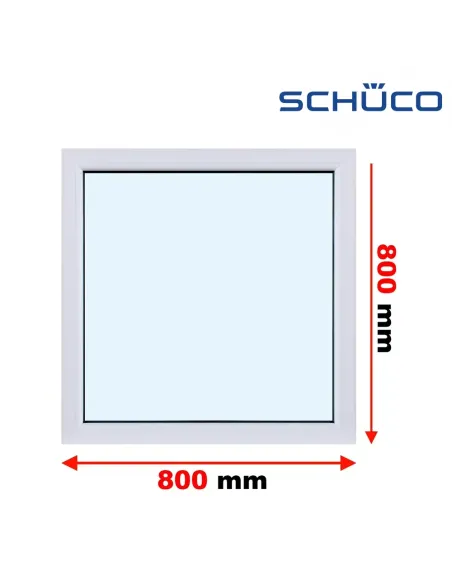 Okno PCV 80 x 80 cm FIX Trzyszybowe Schüco LivIng 82