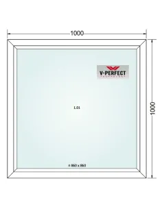 Okno PCV 100 x 100 cm FIX Trzyszybowe Schüco LivIng 82 2