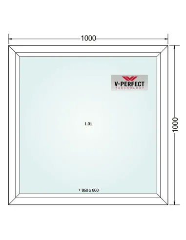 Okno PCV 100 x 100 cm FIX Trzyszybowe Schüco LivIng 82
