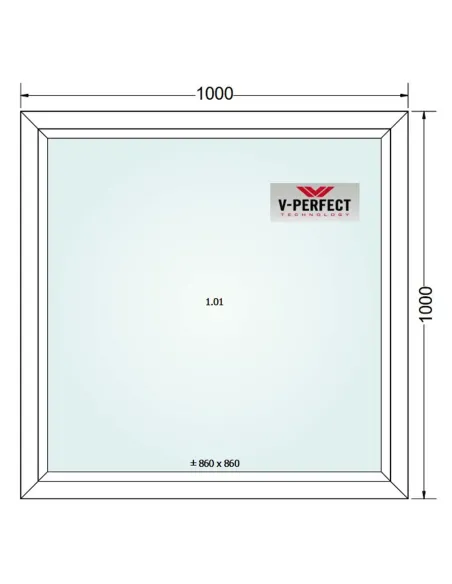 Okno PCV 100 x 100 cm FIX Trzyszybowe Schüco LivIng 82