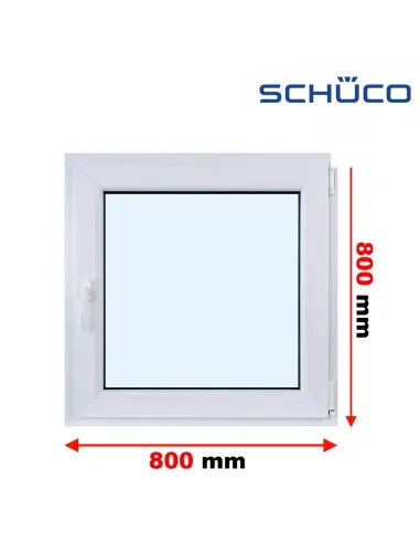 Okno PCV 80 x 80 cm Rozwierno-Uchylne Trzyszybowe Schüco LivIng 82