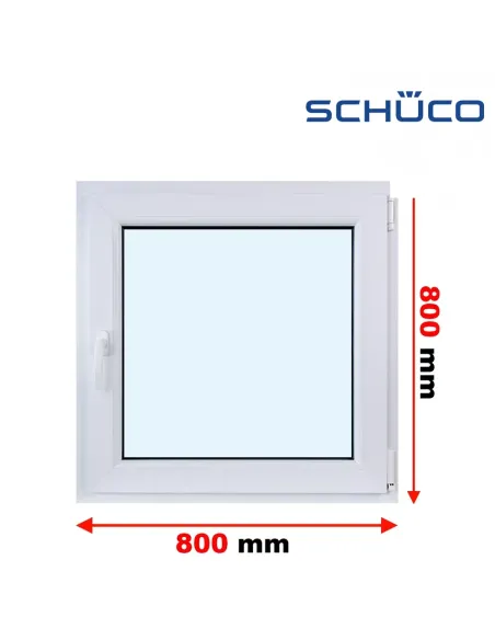 Okno PCV 80 x 80 cm Rozwierno-Uchylne Trzyszybowe Schüco LivIng 82