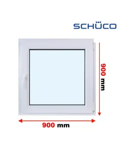 Okno PCV 90 x 90 cm Rozwierno-Uchylne Trzyszybowe Schüco LivIng 82