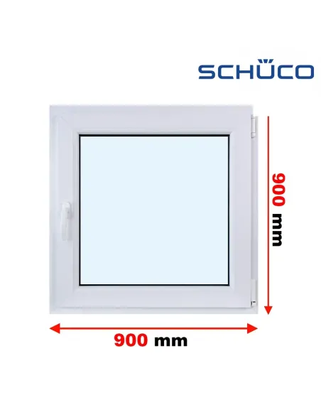 Okno PCV 90 x 90 cm Rozwierno-Uchylne Trzyszybowe Schüco LivIng 82
