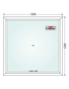 Okno PCV 120 x 120 cm FIX Trzyszybowe Schüco LivIng 82 2