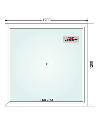 Okno PCV 120 x 120 cm FIX Trzyszybowe Schüco LivIng 82