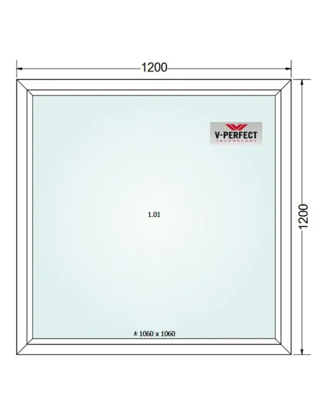 Okno PCV 120 x 120 cm FIX Trzyszybowe Schüco LivIng 82